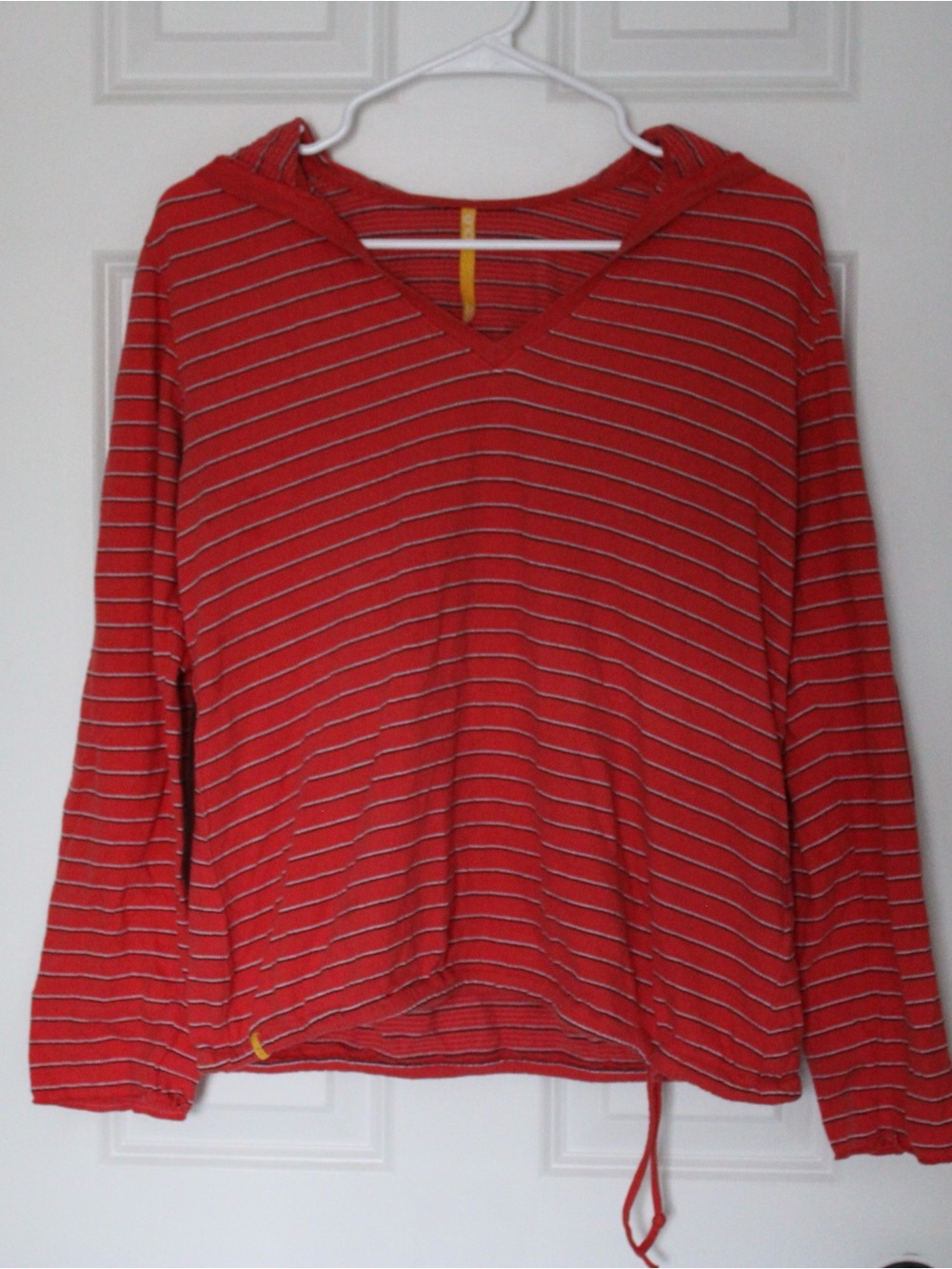 LOLE Lightweight Striped Sinched Hooded Long Sleeve